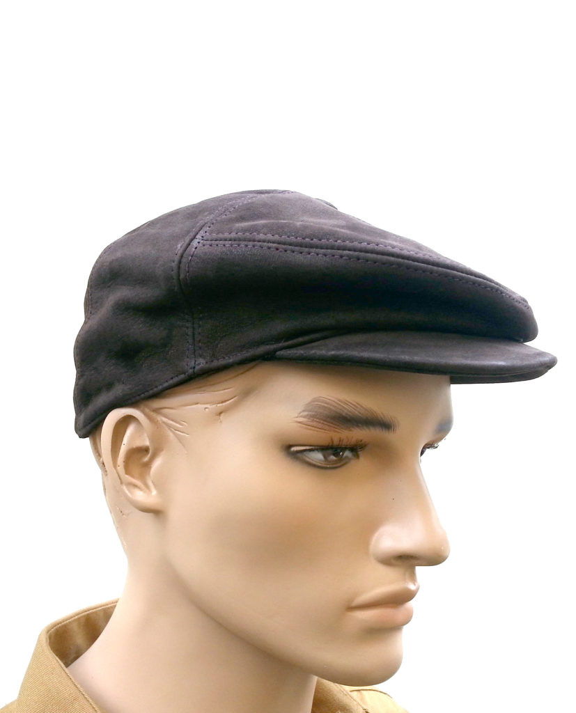 Cappello coppola in pelle marrone da Caccia Acquista su Black Elk